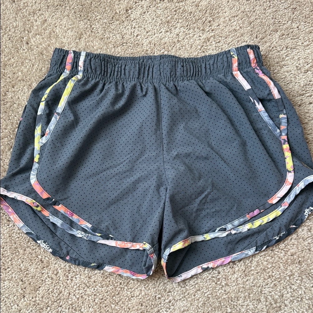 Calvin Klein Gray Athletic Shorts with Colorful Trim, size small